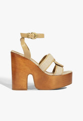 Rita Cutout Linen Sandal