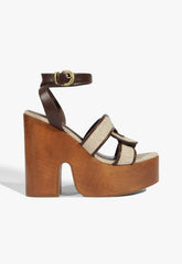 Rita Cutout Linen Sandal