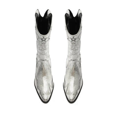Cicera West Metallic Leather Bootie