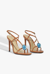 Azure Embellished Leather Sandal