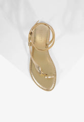 Cleo Metallic Leather Flat Sandal