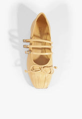 Arissa Beige Leather Ballet Flat