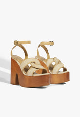 Rita Cutout Linen Sandal