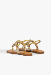 Camellia Linen Thong Flat Sandal