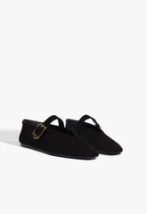 Vick Buckle Suede Ballet Flat