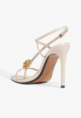 Azure Embellished Leather Sandal
