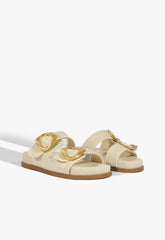 Olga Beige Linen Sporty Sandal