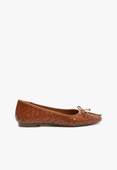 Arissa Honey Peach Leather Ballet Flat