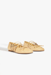Arissa Beige Leather Ballet Flat