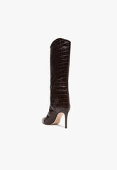 Maryana Lo Crocodile-Embossed Leather Boot
