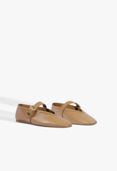 Vick Buckle Leather Ballet Flat