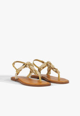 Camellia Linen Thong Flat Sandal