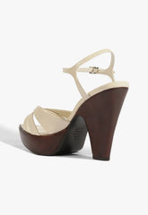 Keefa Wood Leather Platform Sandal
