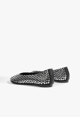 Yumi Studs Leather Ballet Flat