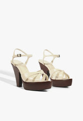 Keefa Wood Leather Platform Sandal
