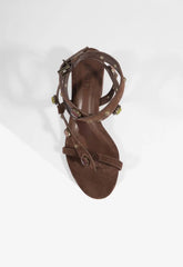 Cleo Beaded Leather Suede Sandal