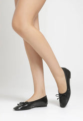 Arissa Black Leather Ballet Flat