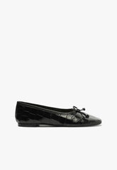 Arissa Black Leather Ballet Flat
