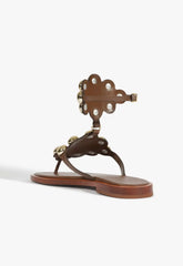 Mist Brown Leather Flat Sandal
