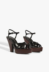Keefa Wood Platform Leather Sandal