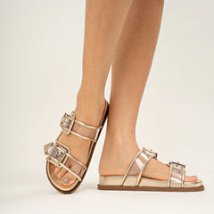 Naomi Sporty Vinyl & Metallic Sandal
