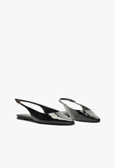 Paola Black Leather Flat