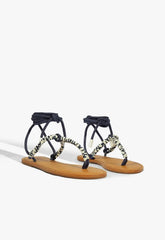Claire Blue Flat Sandal