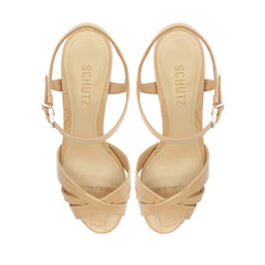Keefa Crocodile-Embossed Leather Sandal