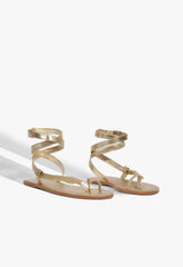 Cleo Metallic Leather Flat Sandal