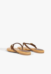 Sonia Brown Leather Flat Sandal