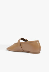 Vick Buckle Leather Ballet Flat