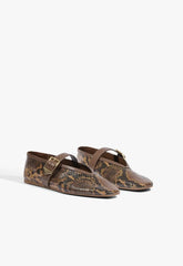 Vick Buckle Leather Ballet Flat