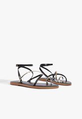 Valeria Leather Flat Sandal