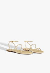 Kaya Beige Leather Flat Sandal