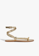 Cleo Metallic Leather Flat Sandal
