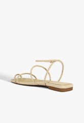 Kaya Beige Leather Flat Sandal