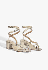 Cleo Snake Print Leather Sandal