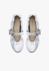 Calita Metallic Leather Flat