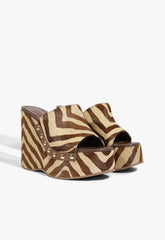 Dalle Studs Animal Print Leather Sandal