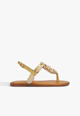 Camellia Linen Thong Flat Sandal