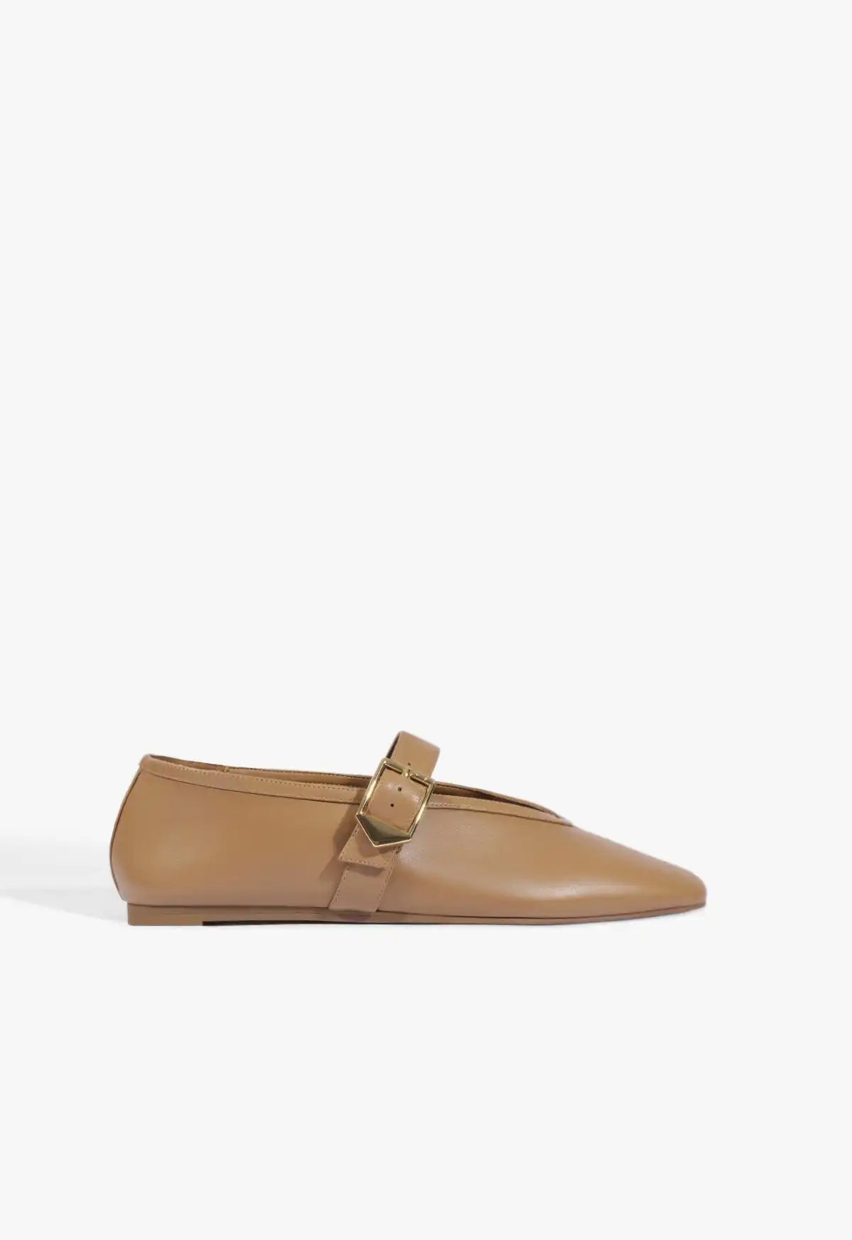 Vick Buckle Leather Ballet Flat