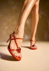 Azure Mid Embellished Leather Sandal