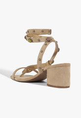 Cleo Beaded Leather Suede Sandal