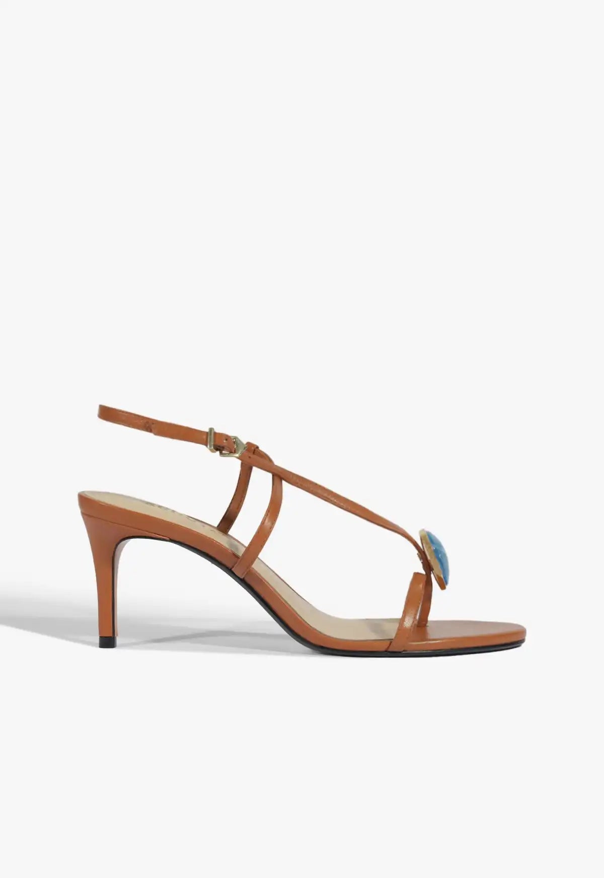 Azure Mid Embellished Leather Sandal