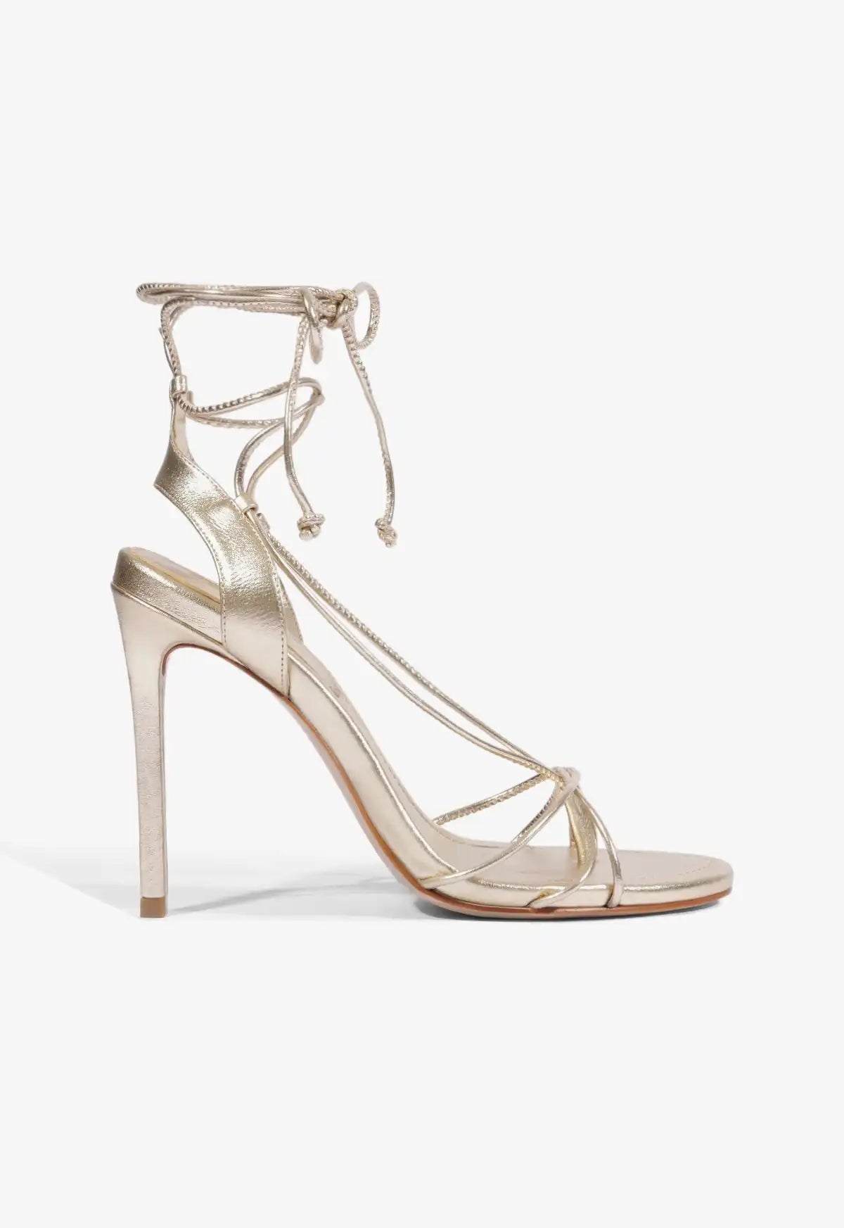 Demetria Metallic Leather Sandal