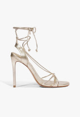 Demetria Metallic Leather Sandal