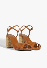 Keefa Raffia High Block Sandal