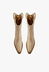 Cicera Woven Metallic Leather Bootie