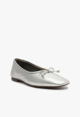 Arissa Silver Leather Ballet Flat
