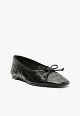 Arissa Black Leather Ballet Flat